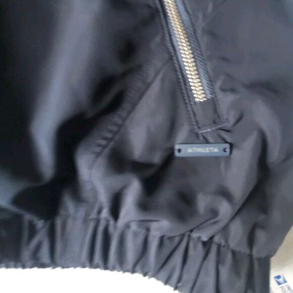 Athleta Womens Navy Blue Zip Front Drawstring Chill Bomber Jacket Size M - Picture 8 of 13